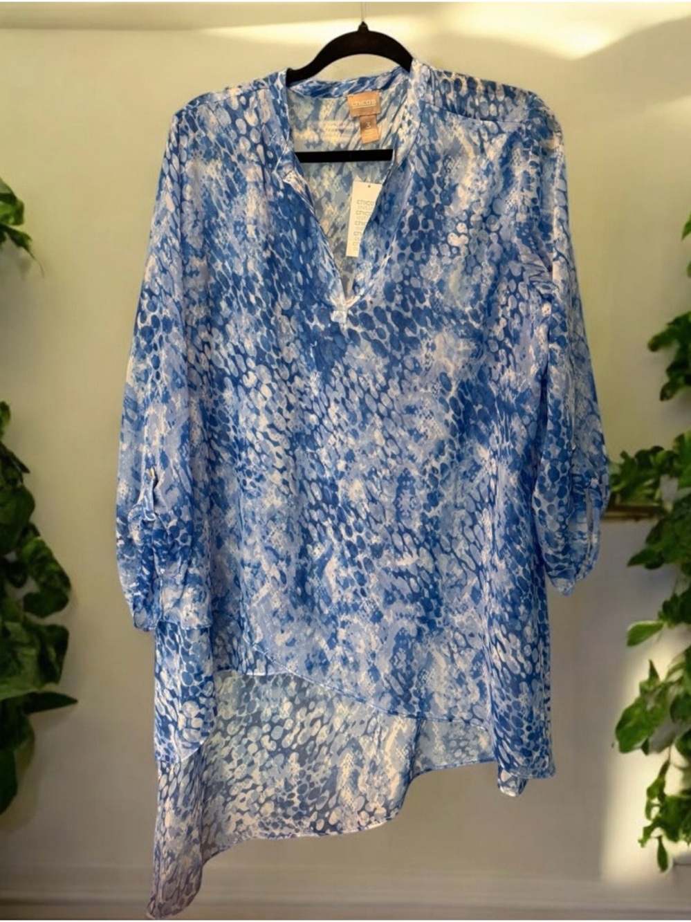 Chico’s NWT Sheer Floral Top XL